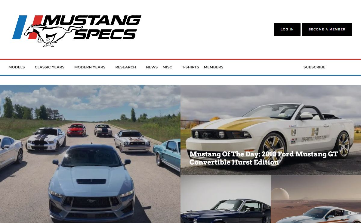 The Ultimate Ford Mustang Database | Mustang Specs