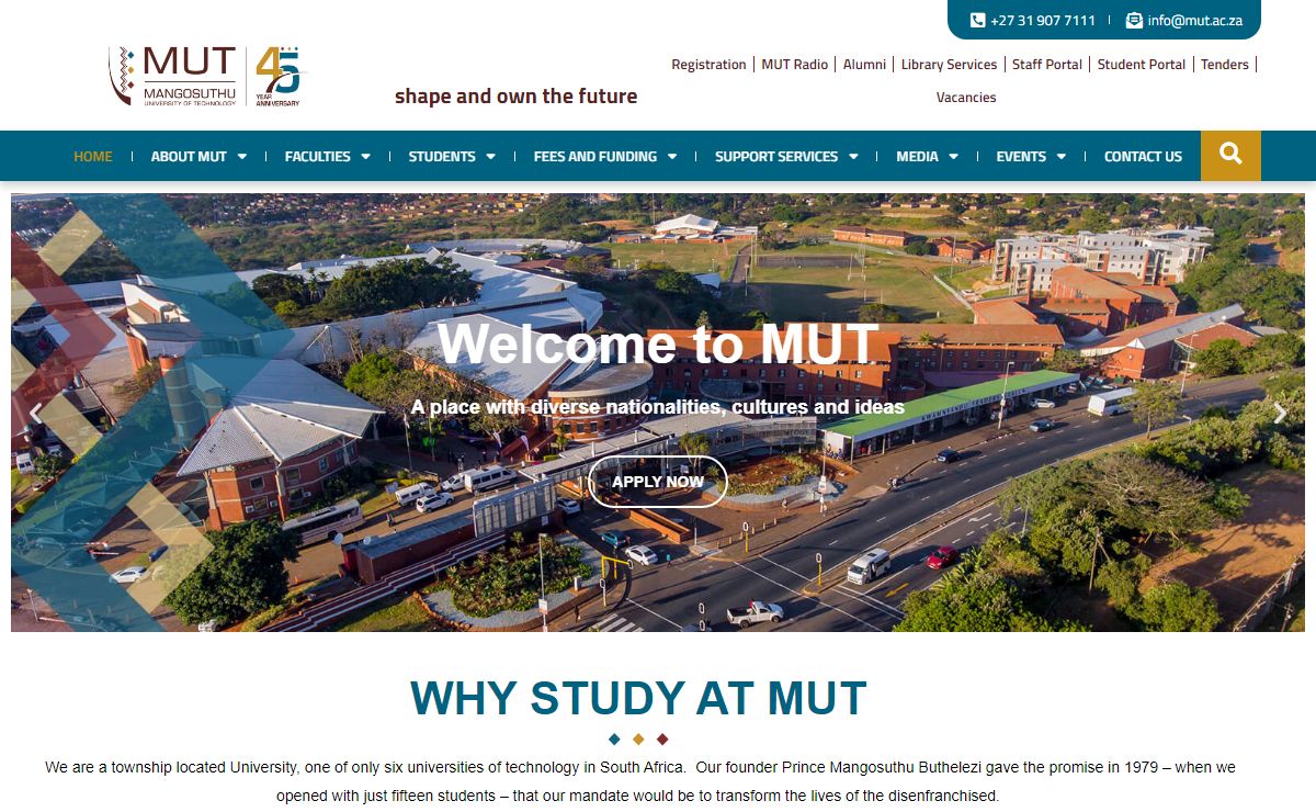 Home - Mangosuthu University of Technology