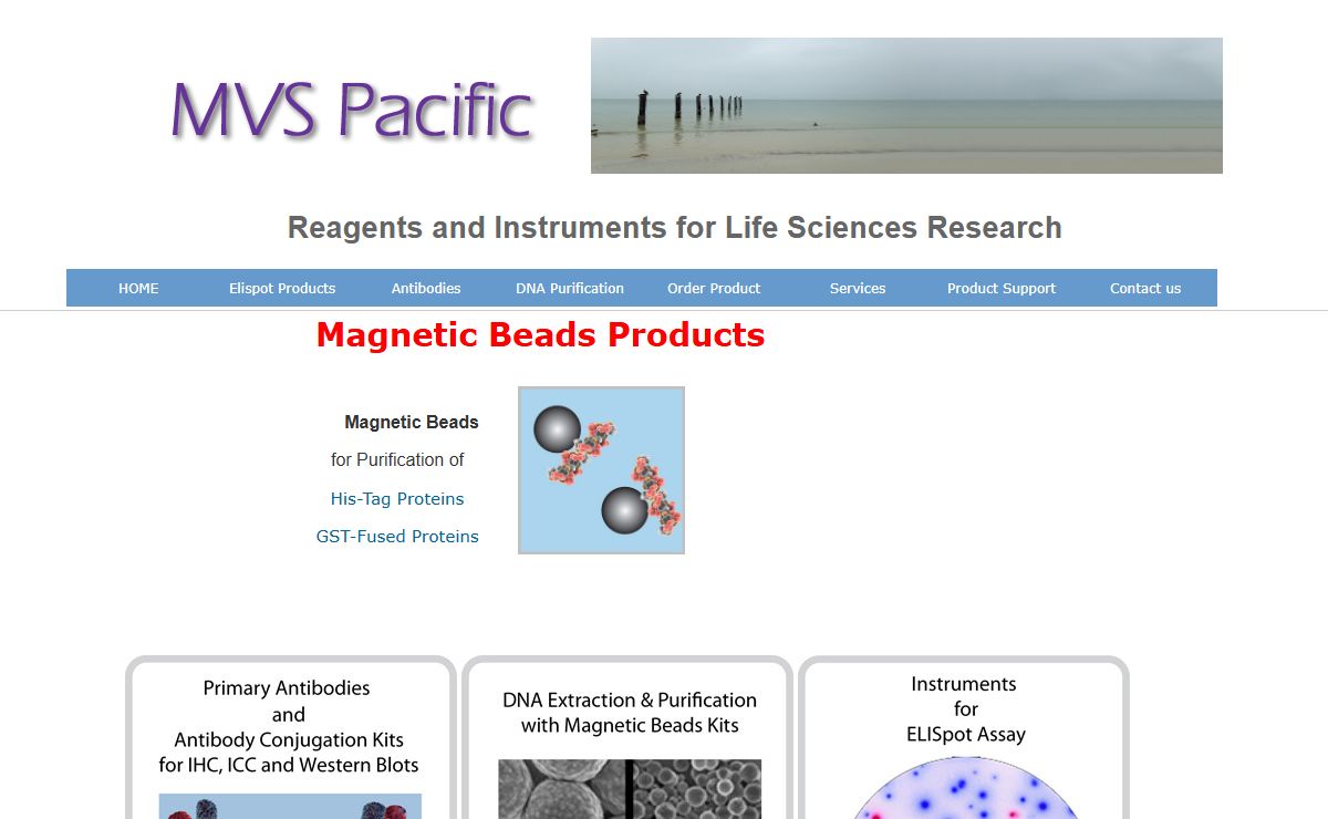 MVS Pacific - antibodies, DNA purification, Elispot instruments, antibody testing