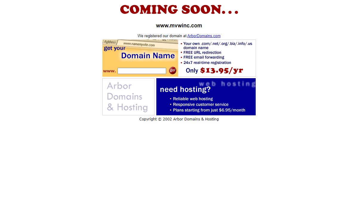 www.mvwinc.com Coming Soon...