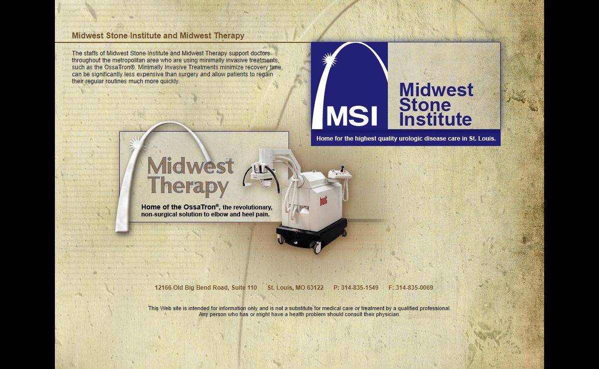 Midwest Stone Institute and Midwest Therapy - Featuring the OssaTron® - The Non-invasive Orthopedic Solution