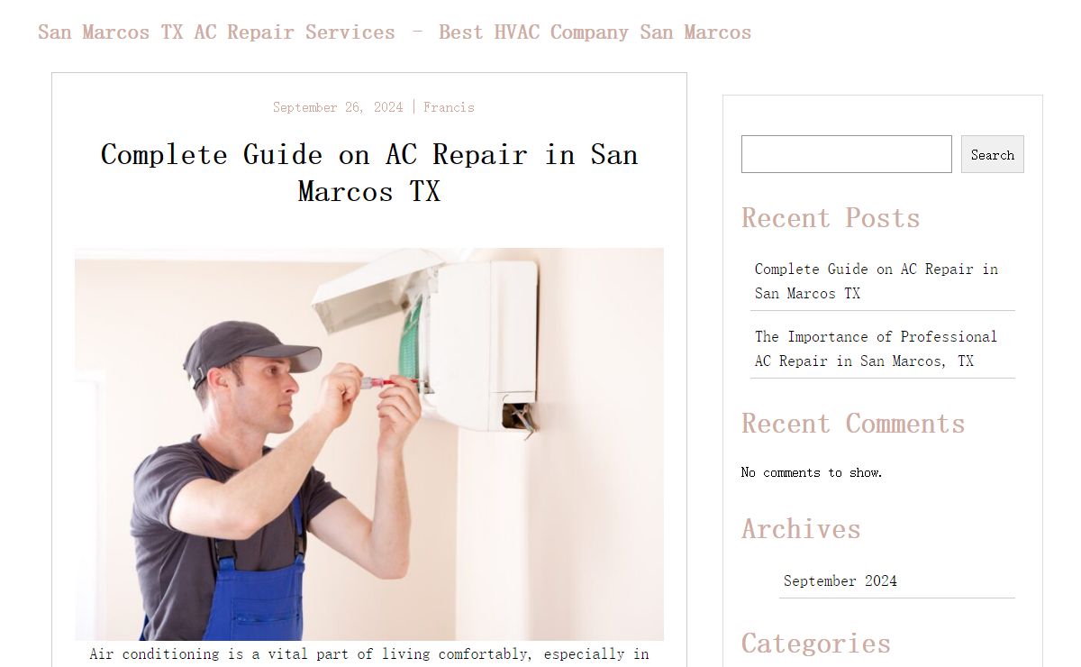 San Marcos TX AC Repair Services – Best HVAC Company San Marcos