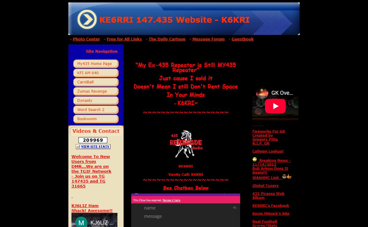 KE6RRI 147.435 Website provided by Bravenet.com