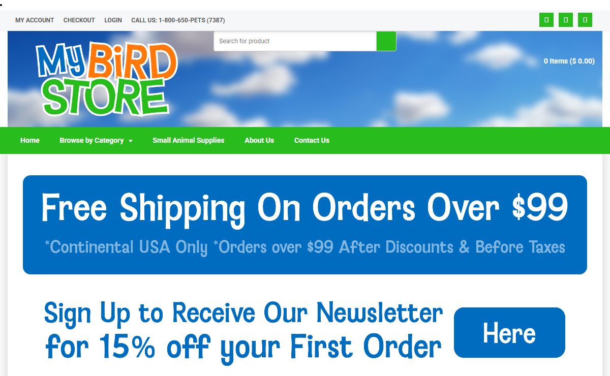 My Bird Store - Discount Exotic Bird Supplies - mybirdstore.com