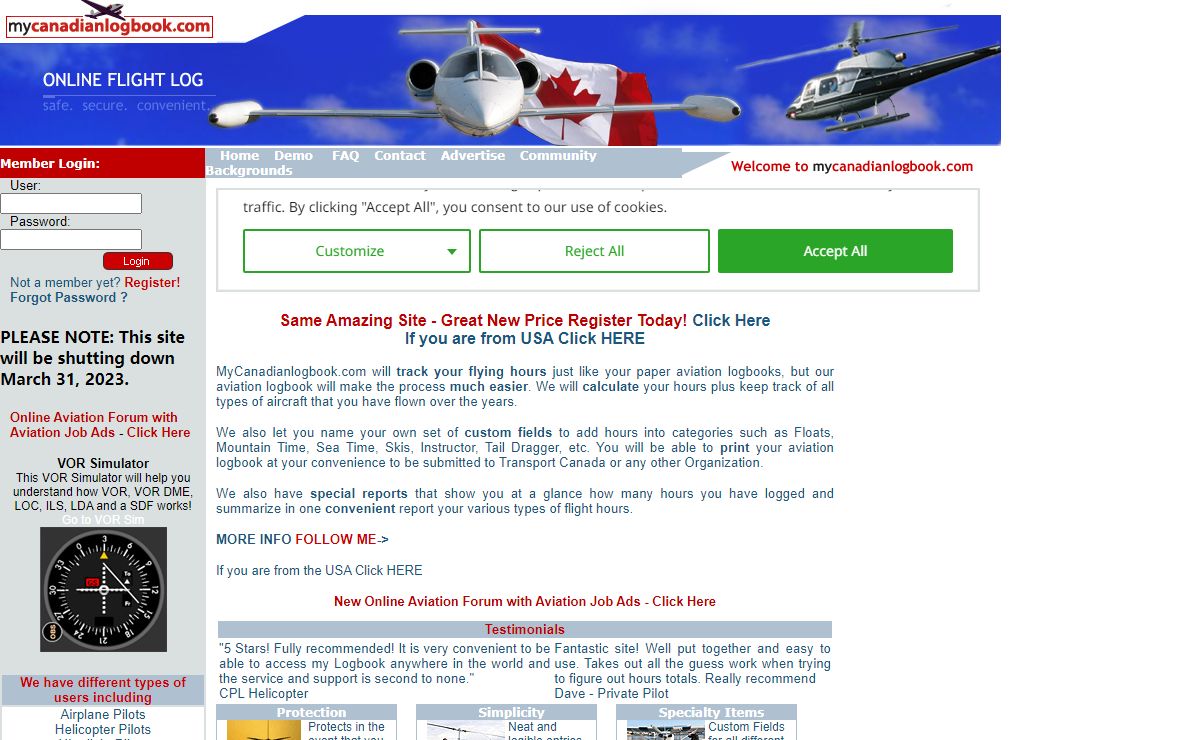 Aviation Logbook - Mycanadainlogbook.com