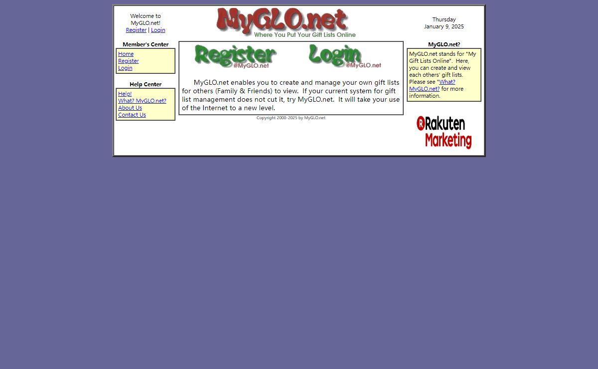 My Gift Lists Online - www.MyGLO.net