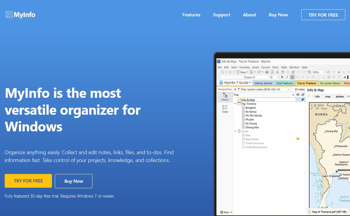 MyInfo Note Taking & Personal Information Manager