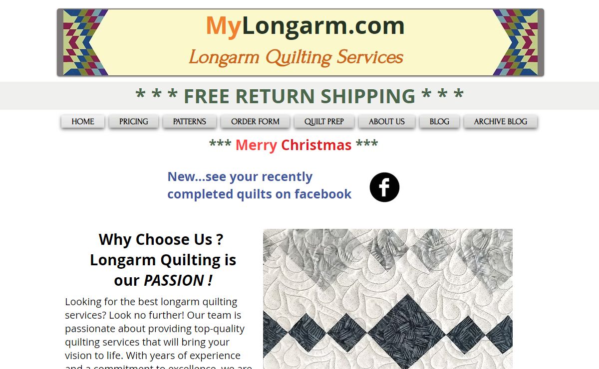 Longarm quilting services | 2 week turnaround | 2 cents / sq inch | 12 years experience | mail in machine quilting services serving all 50 states