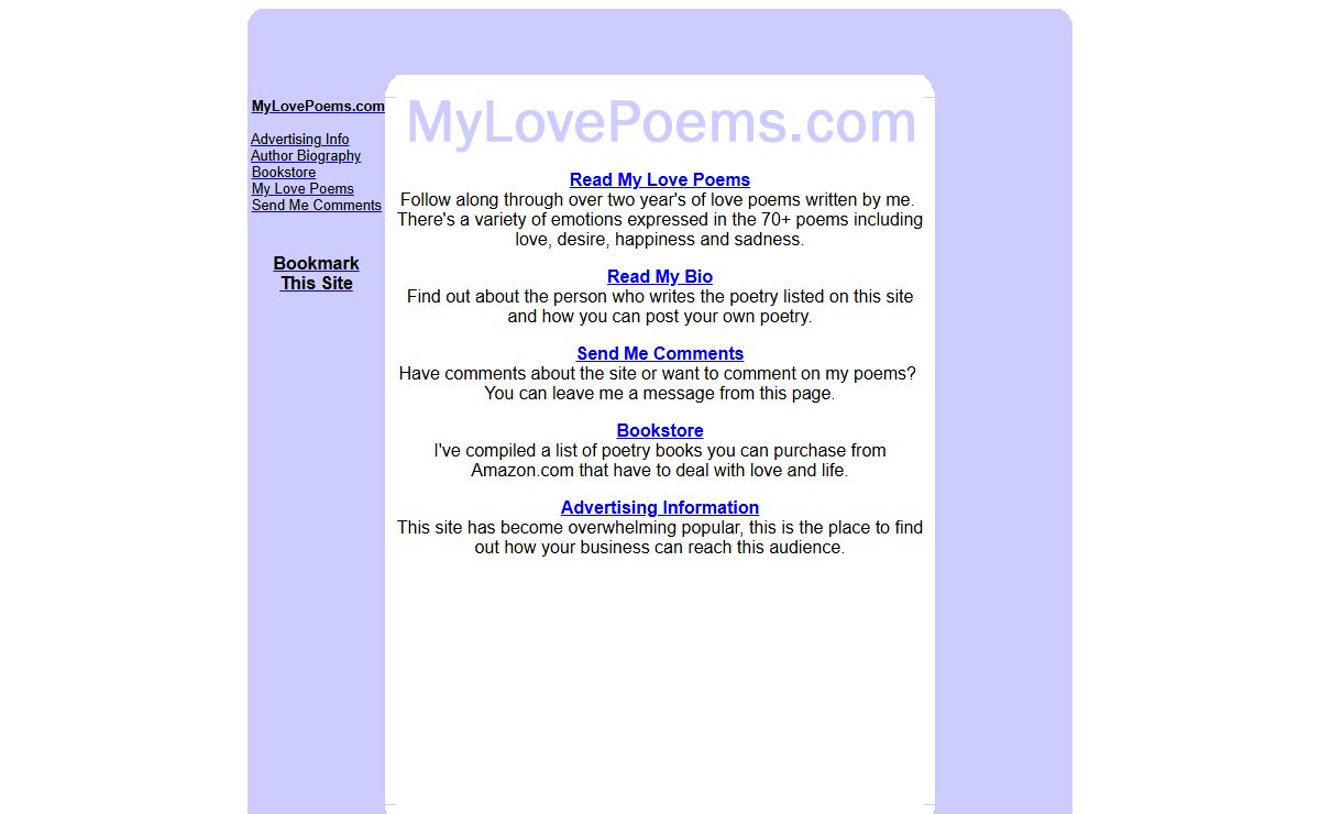 MyLovePoems.com - Original Love Poetry - Home Page