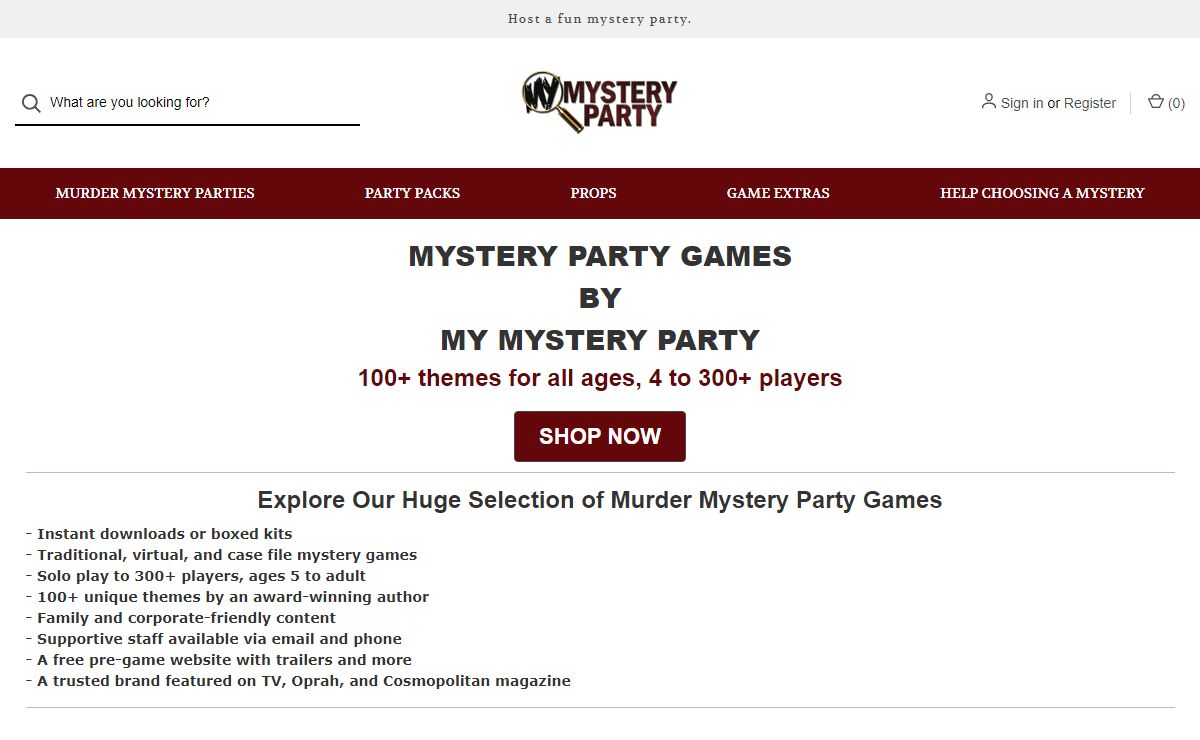 Murder Mystery Party Kits | Download & Boxed Games. Easy Hosting.