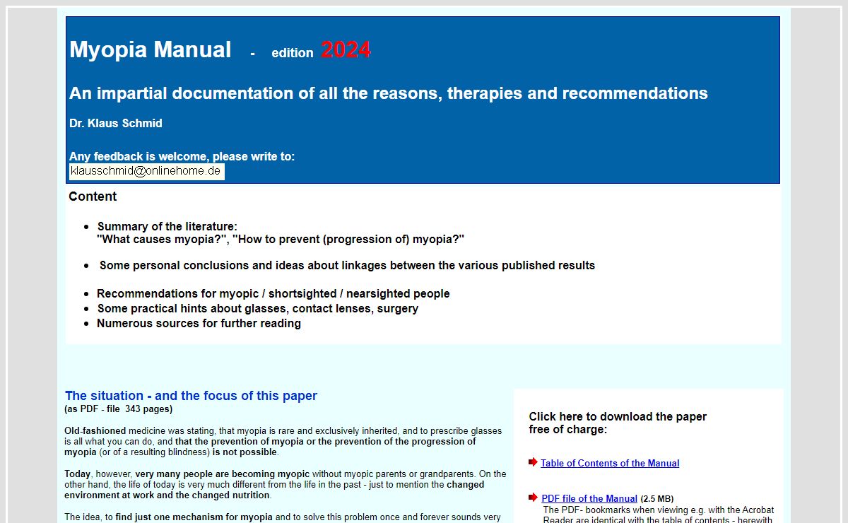 Myopia Manual