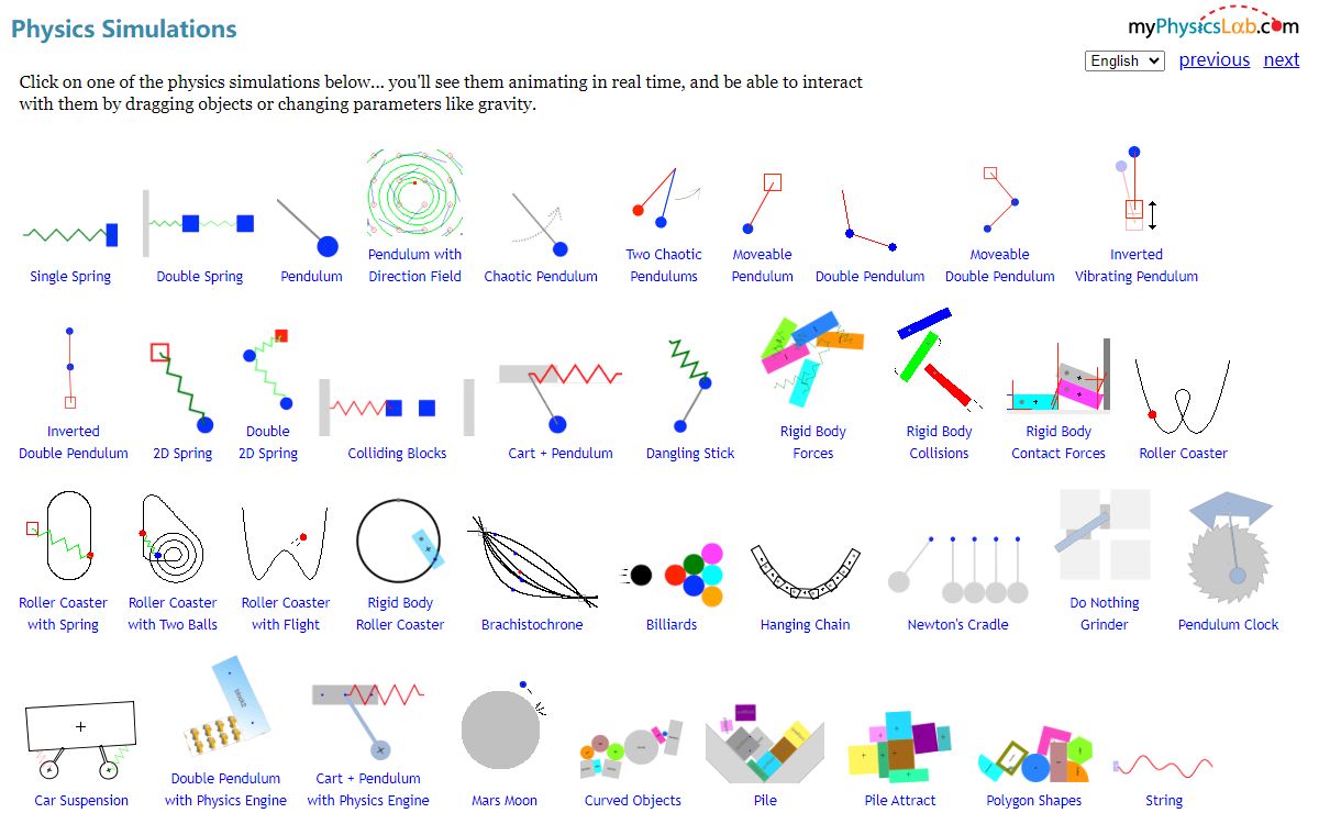 myPhysicsLab Home Page