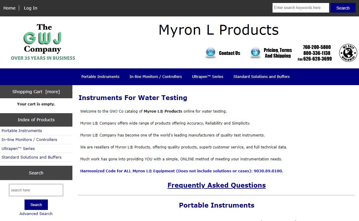 Water Quality Testing Instruments, Products from Myron L Company
