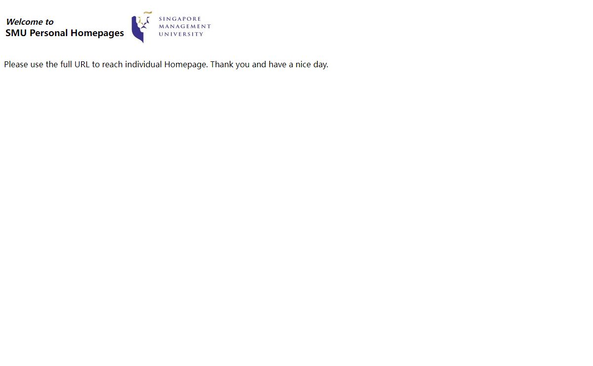 Singapore Management University: Personal Homepages