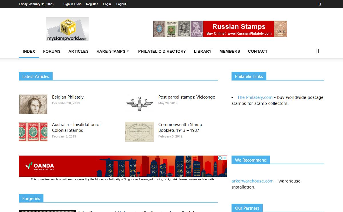 Stamp news and articles. Stamp exchange and trade community
