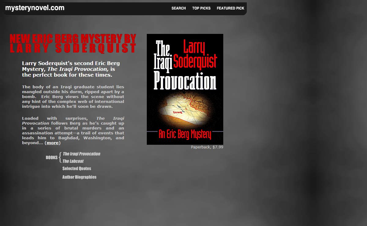 mysterynovel.com - New Eric Berg Mystery Novel by Larry Soderquist
