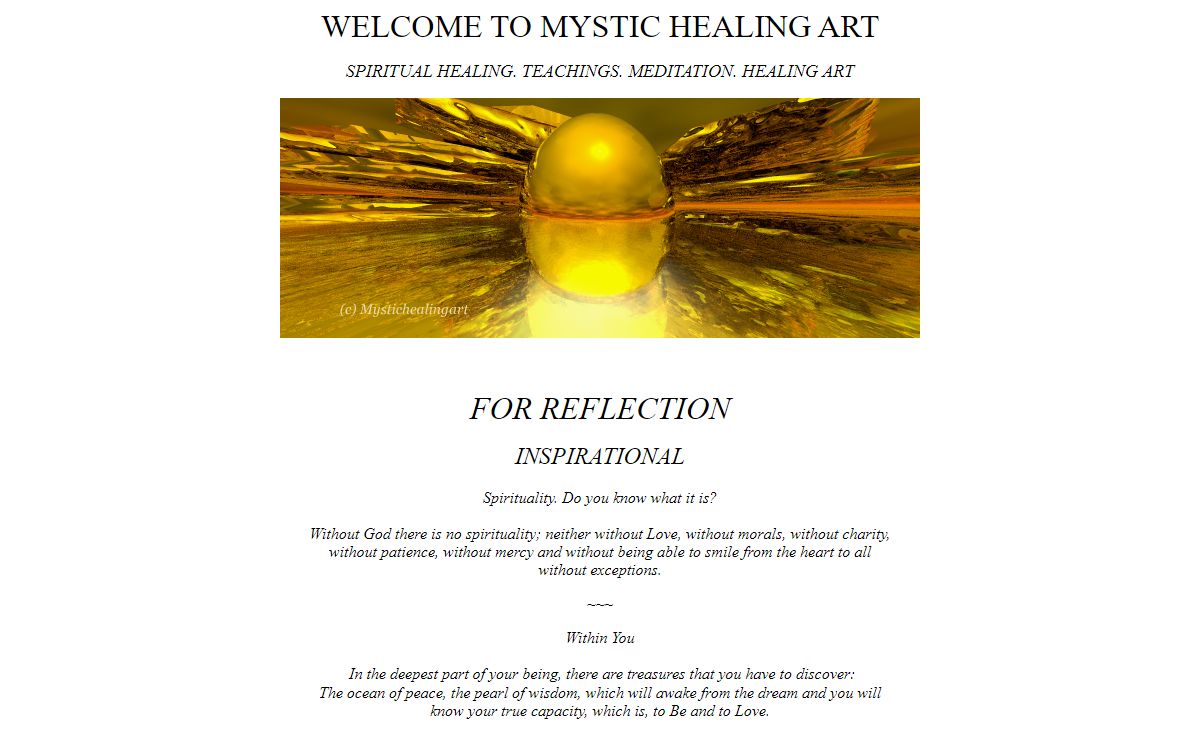 Mystic Healing Art.Free Spiritual Healing.Energy Treatments.Meditation.Register Now