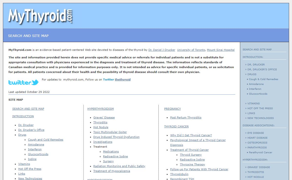 MyThyroid.com: Search and Site Map