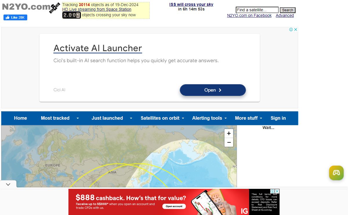 LIVE REAL TIME SATELLITE TRACKING AND PREDICTIONS