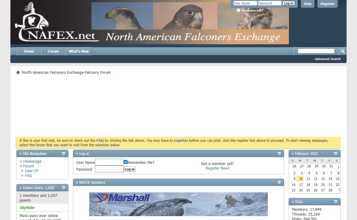 North American Falconers Exchange-Falconry Forum