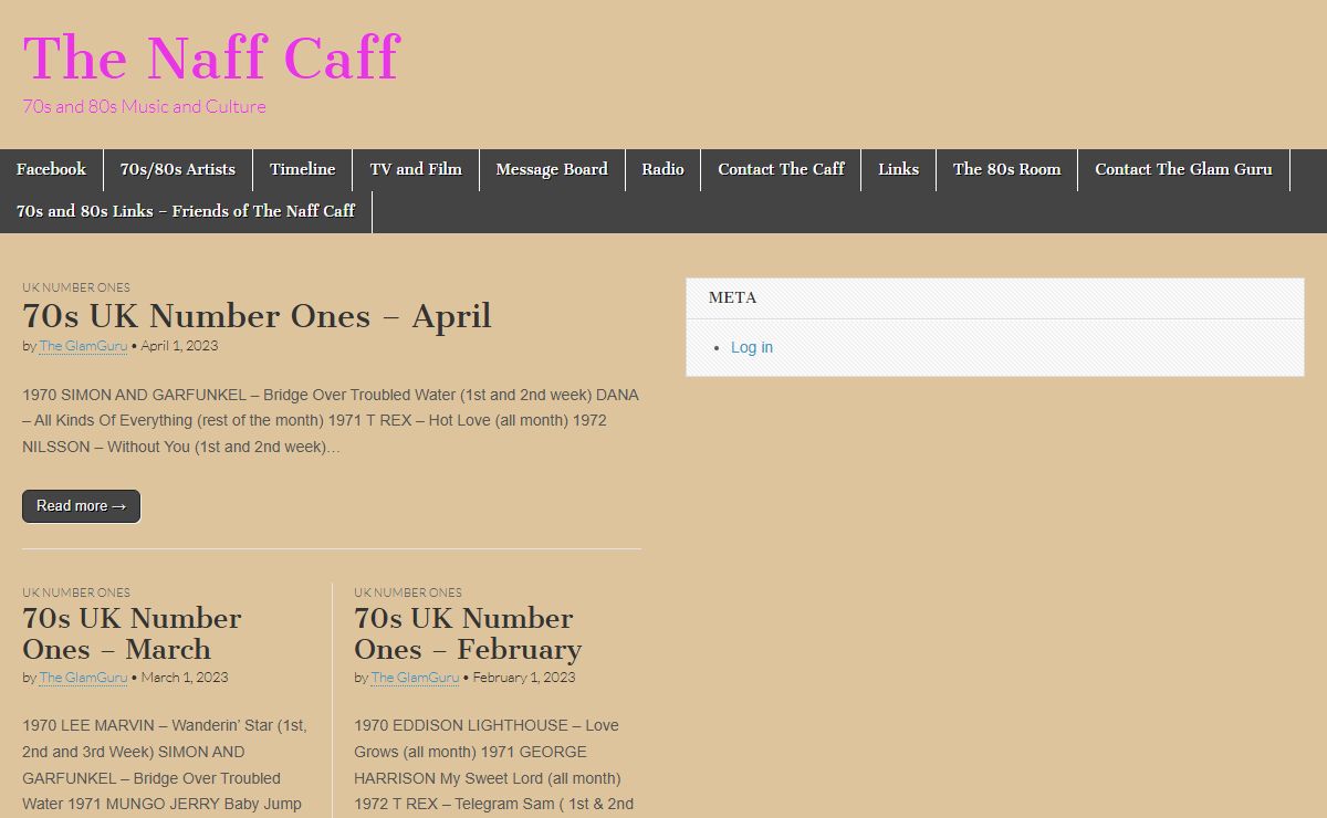 The Naff Caff – 70s and 80s Music and Culture