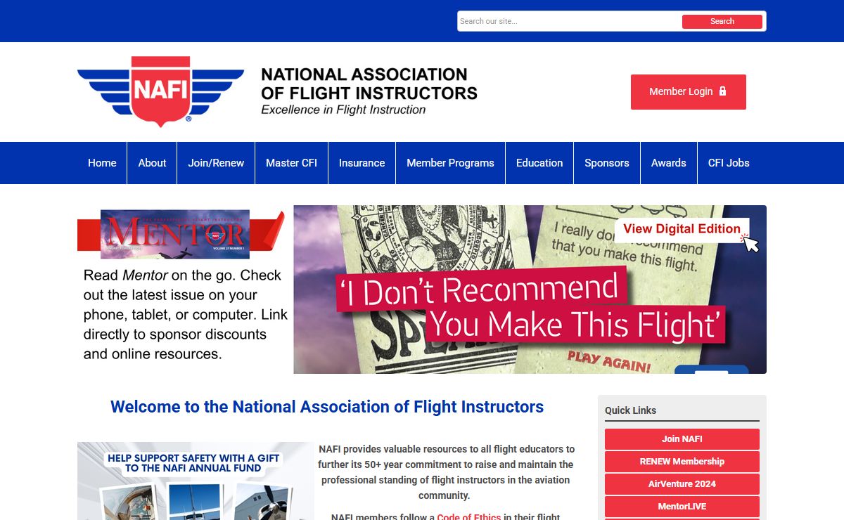 Welcome to the National Association of Flight Instructors