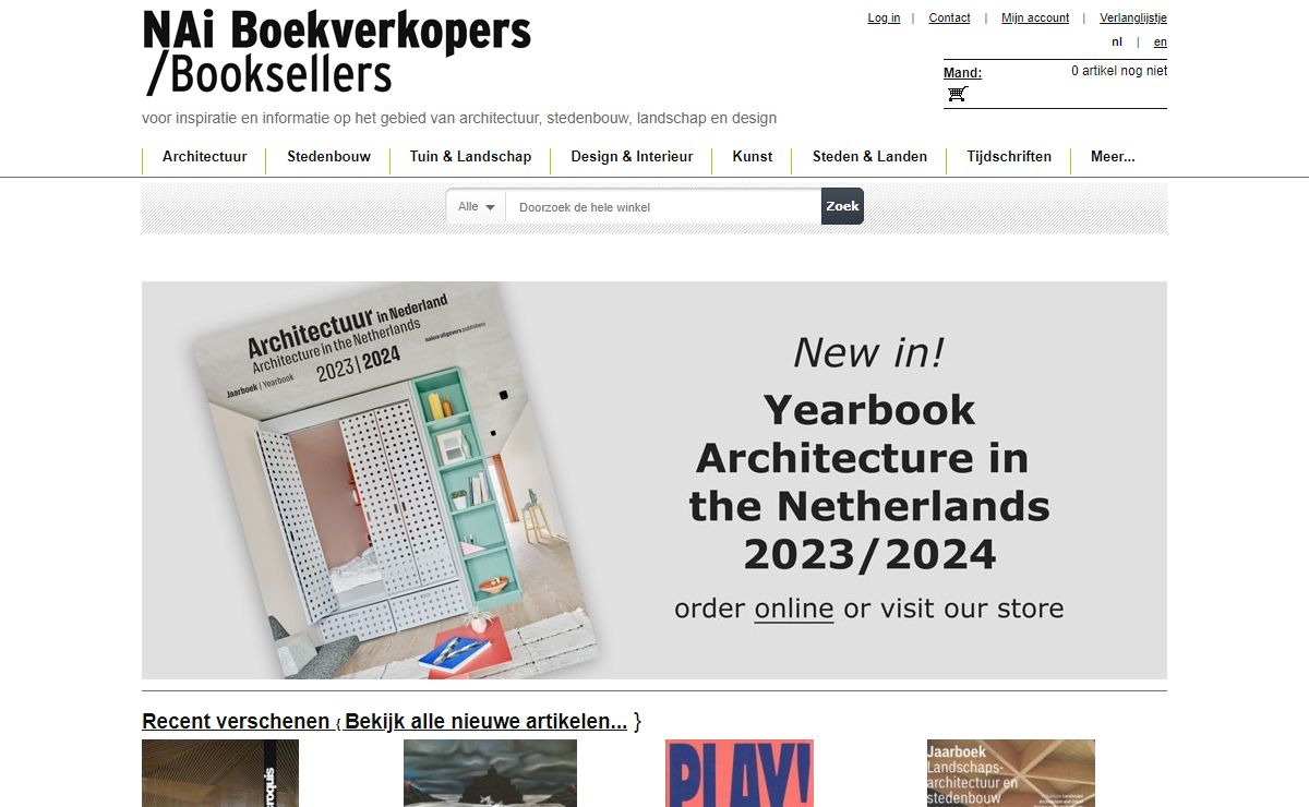 NAi Boekverkopers, de boekwinkel voor ontwerpers