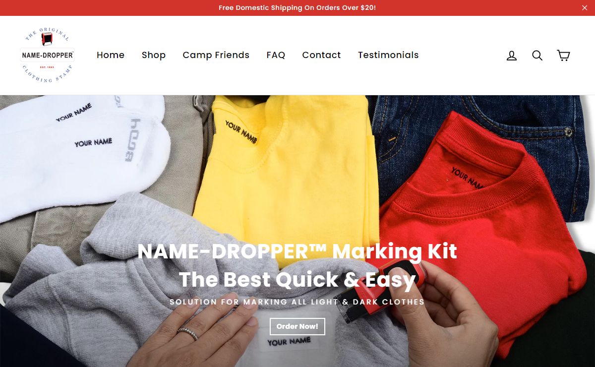 NAME-DROPPER™ Permanent Ink Clothing Stamp & Laundry Marker – NAMEDROPPERSTAMPER.COM