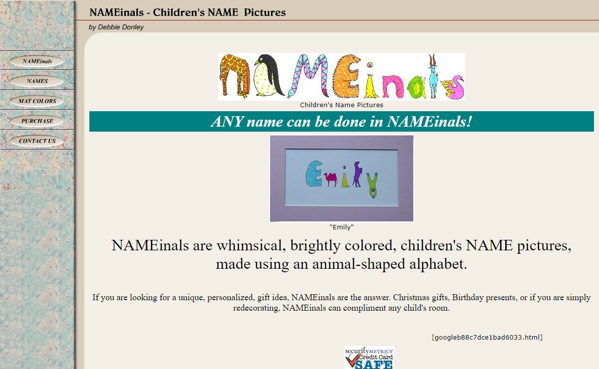 NAMEinals childrens name pictures