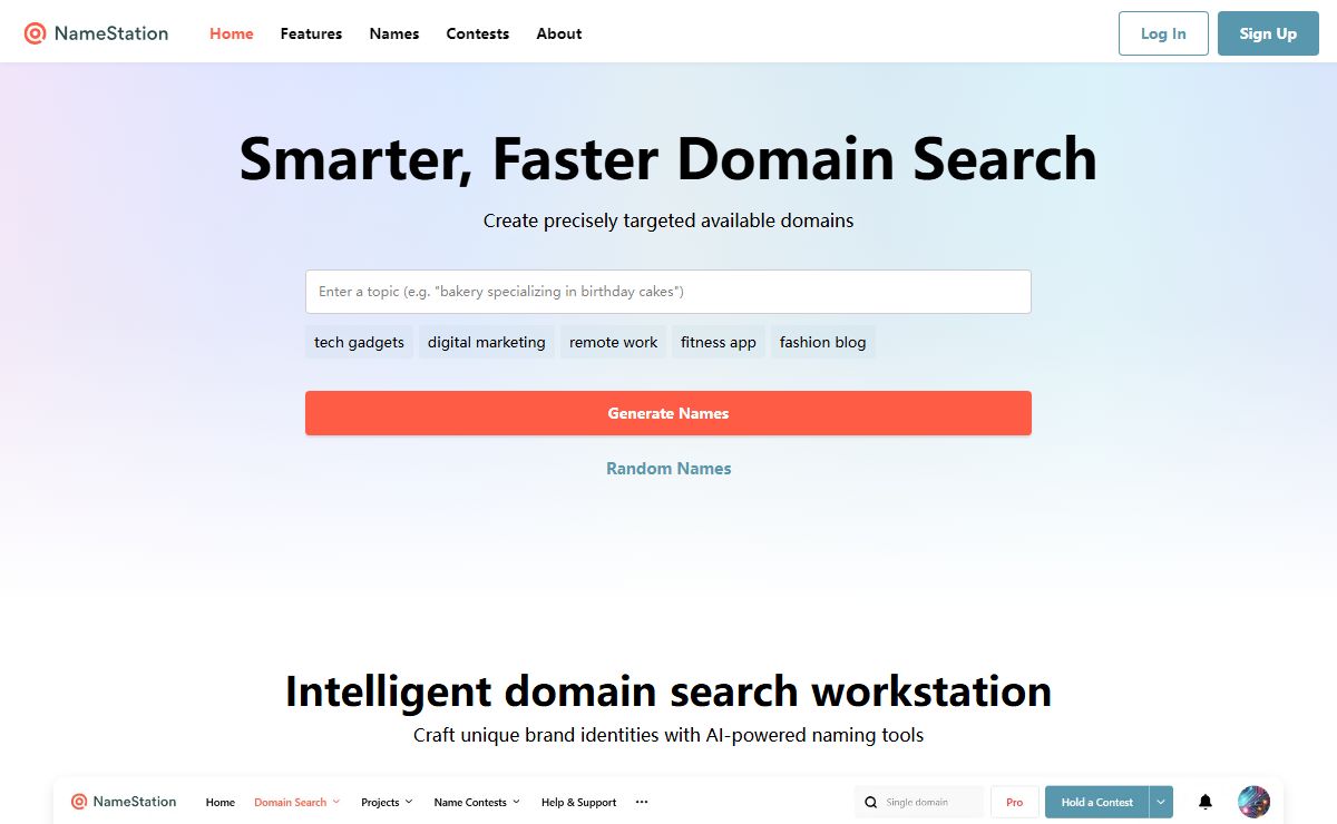 Domain Name Generator & Search | Find Your Perfect Available Domain - NameStation