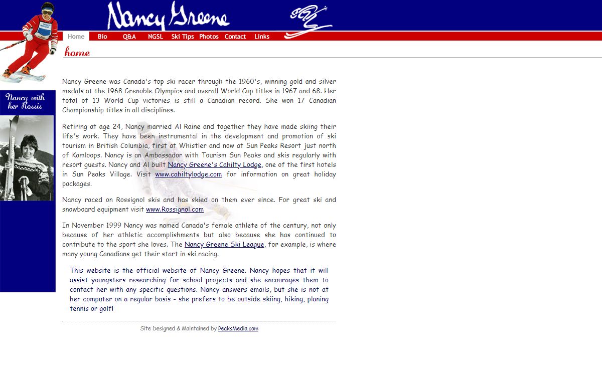 Nancy Greene - Official Web Site of Nancy Greene Canadian Olympic Champion Skier