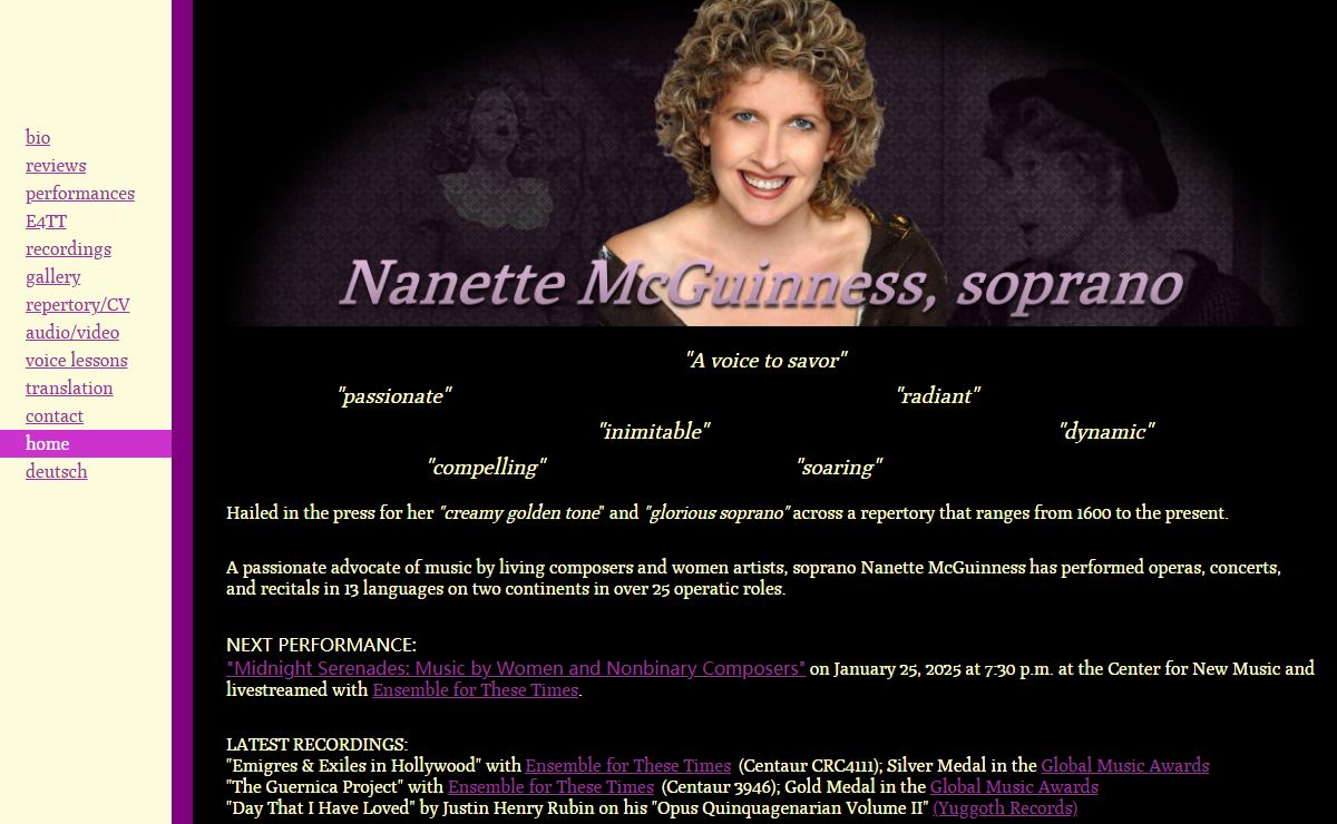 Nanette McGuinness, Soprano