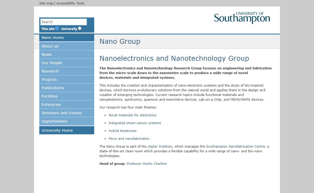 Nanoelectronics and Nanotechnology Group | Nano Group