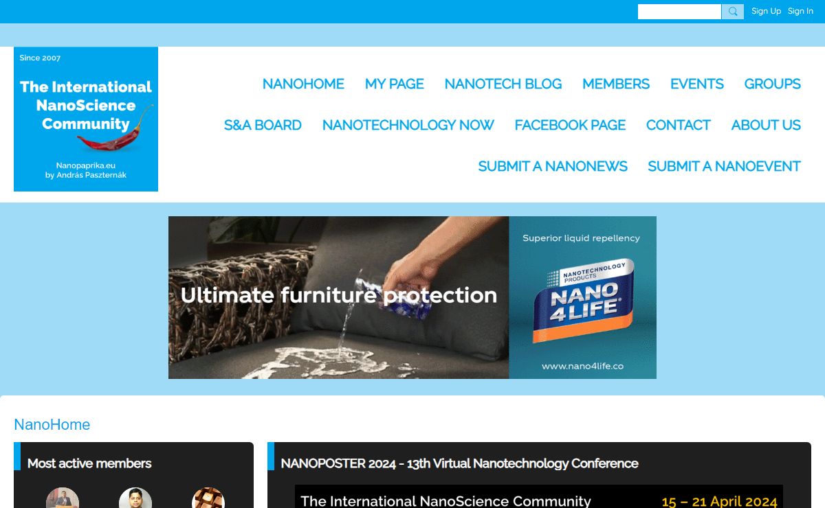 NanoHome - The International NanoScience Community - Nanopaprika.eu