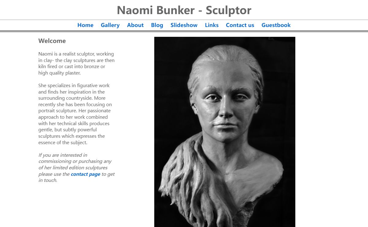 Welcome: Naomi Bunker - Sculptor