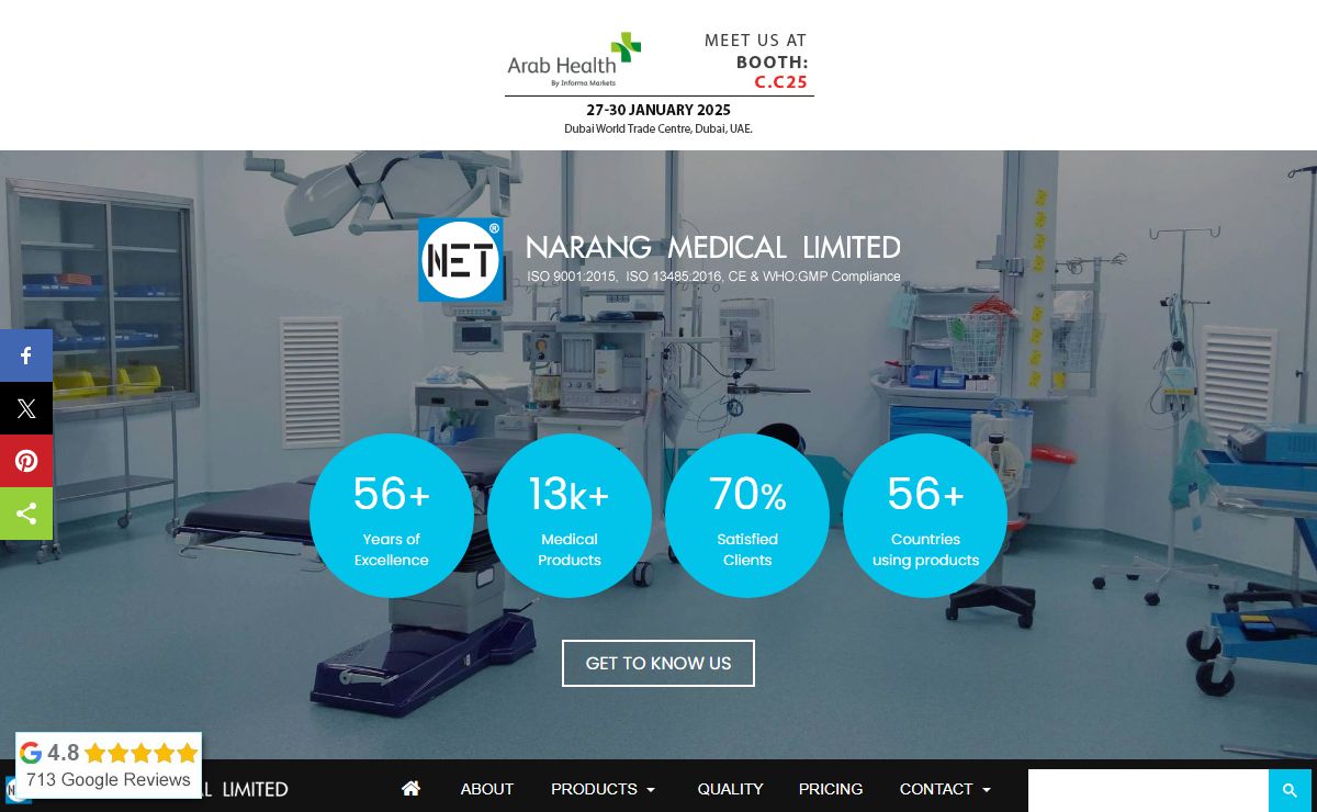 Medical Equipment | Hospital Supplies | Hospital Medical Supplies | Manufacturer | Suppliers | Surgical Instruments | Narang Medical Limited | India