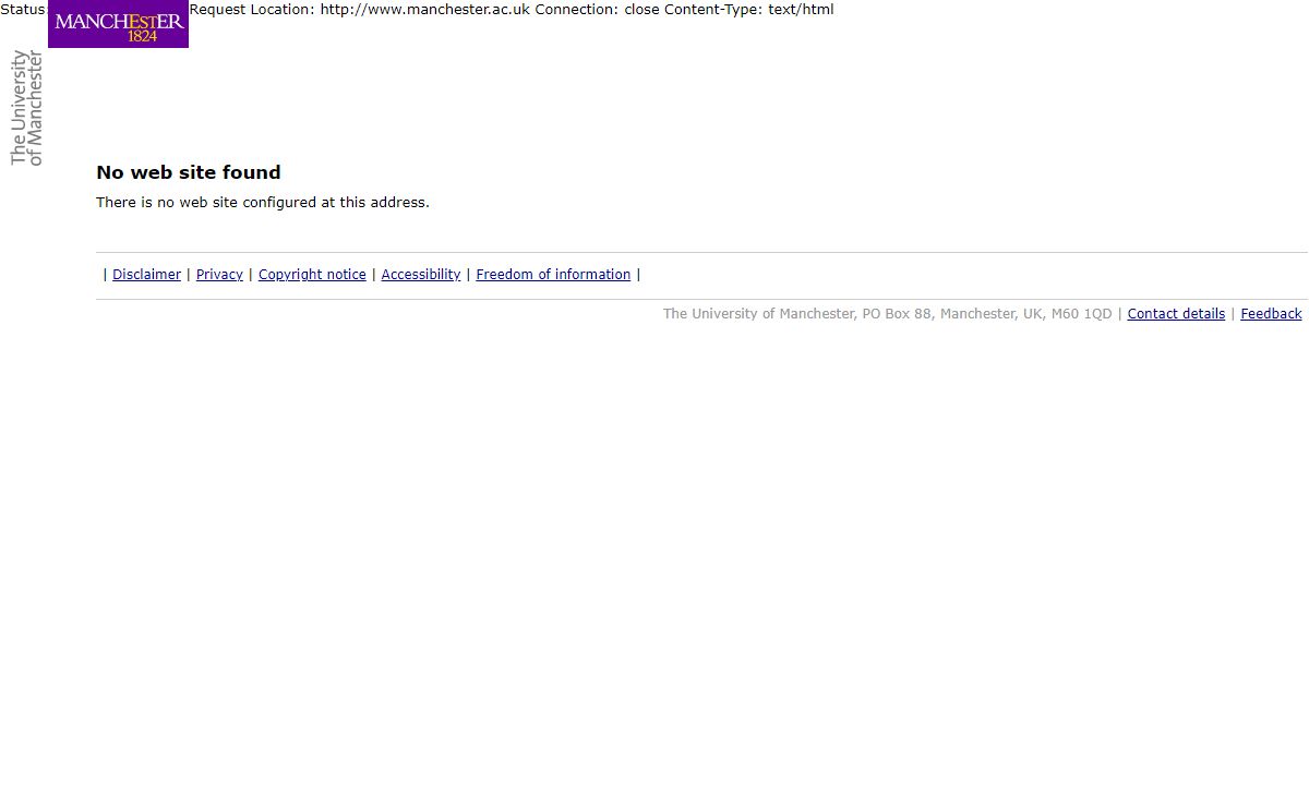 No web site found (The University of Manchester)
