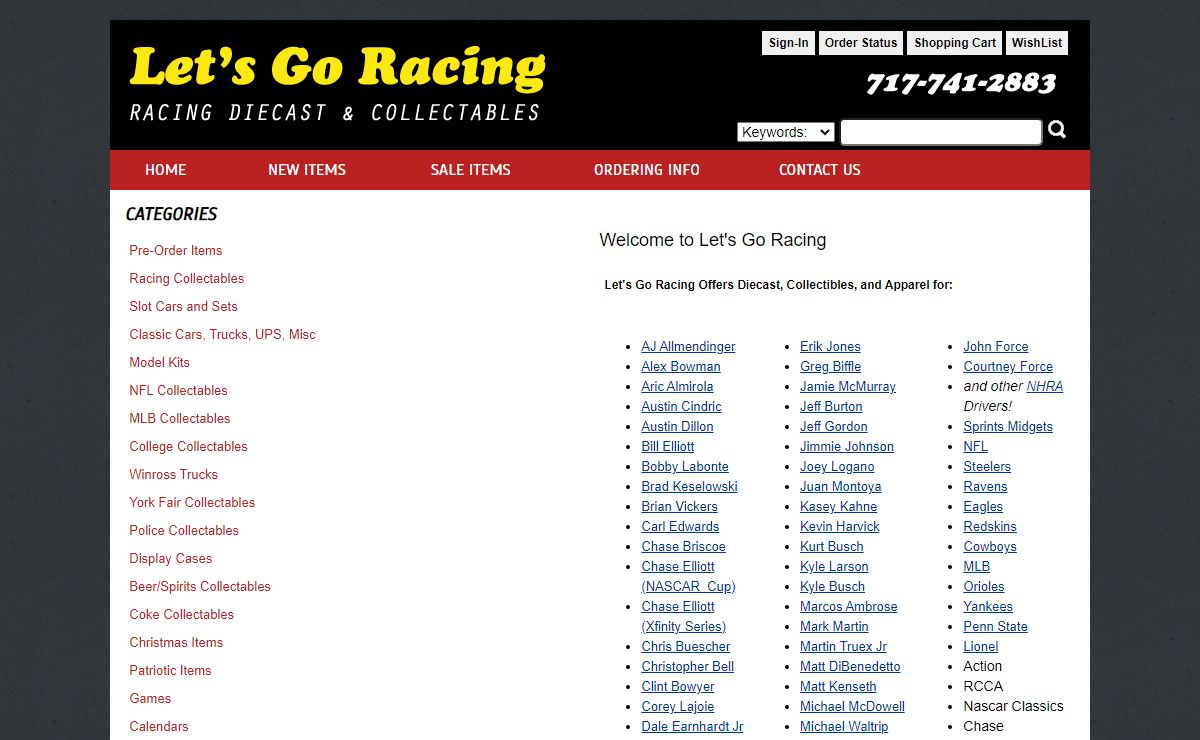 ..Let's Go Racing Nascar Collectables