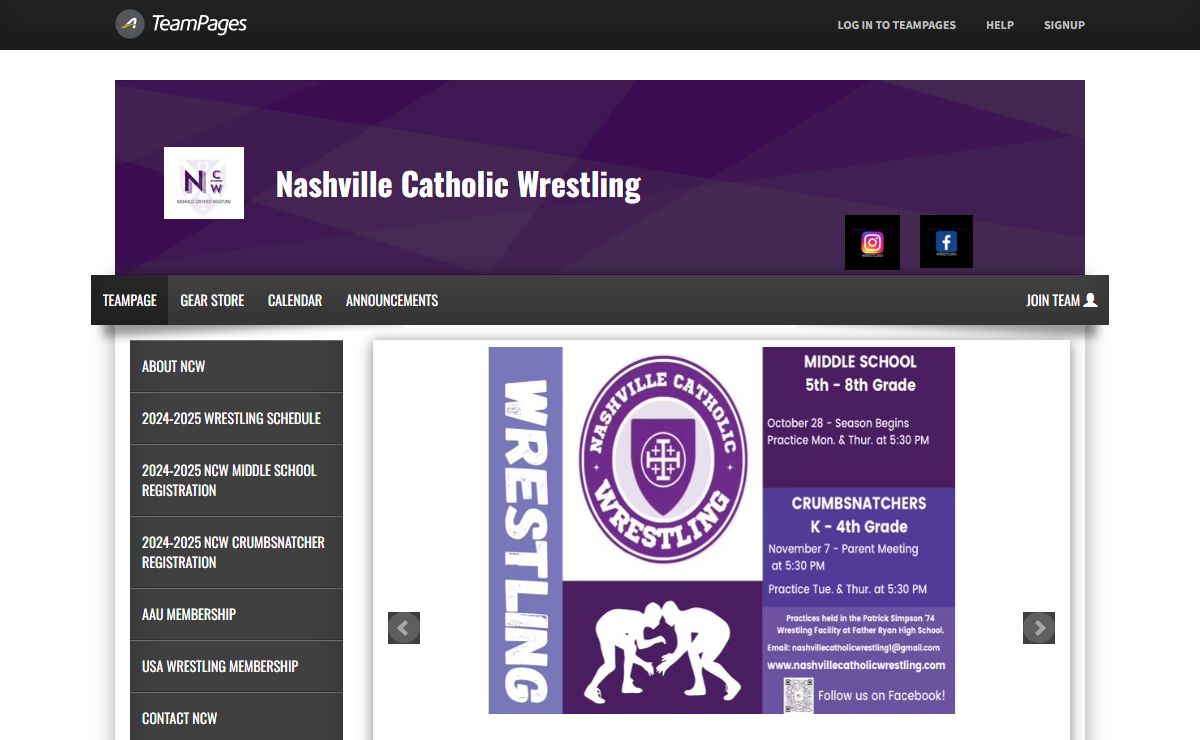 TeamPages - Nashville Catholic Wrestling