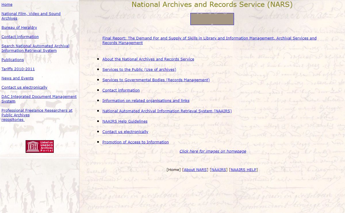 National Archives of South Africa - Homepage