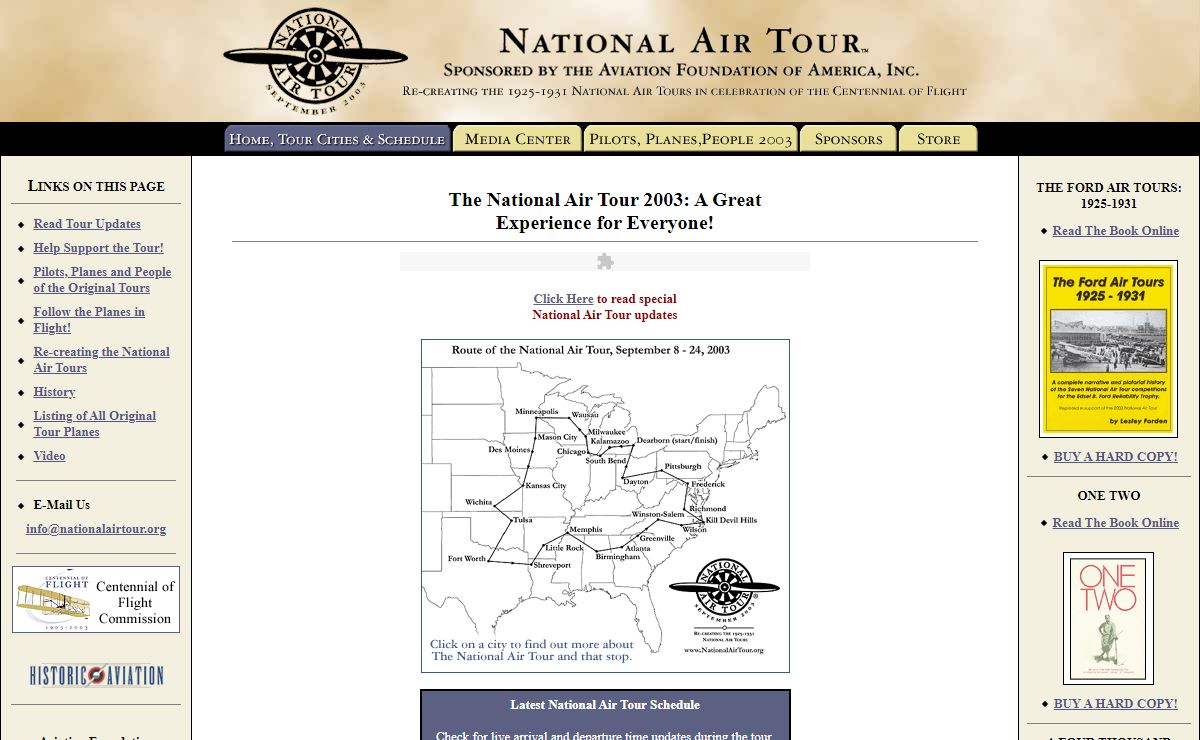 2003 National Air Tours - Sponsored by the Aviation Foundation of America, Inc.