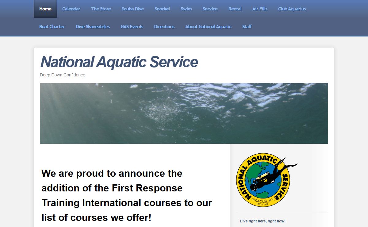 National Aquatic Service | Deep Down Confidence