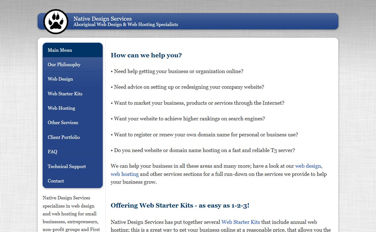 Native Design Services - Aboriginal Web Design & Hosting Specialists - Index