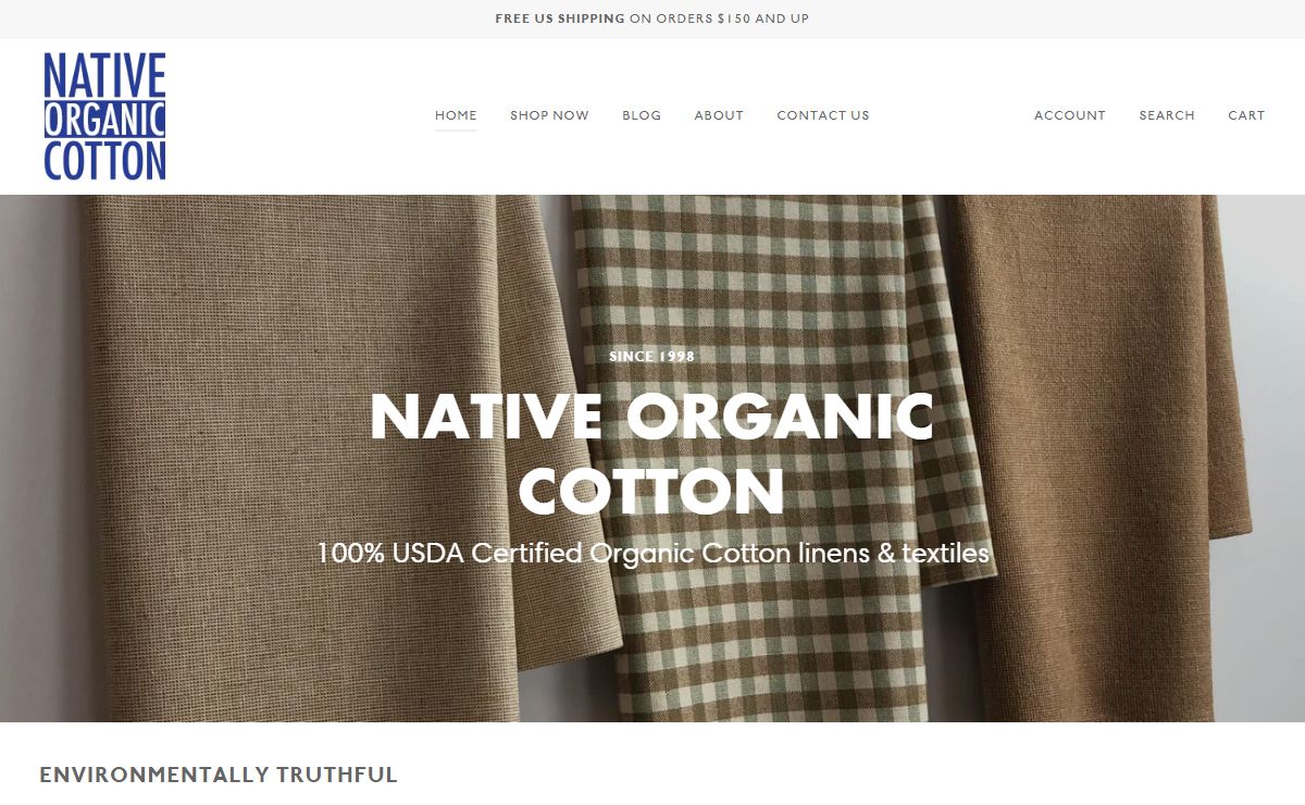 100% USDA Certified Organic Cotton - Native Organic