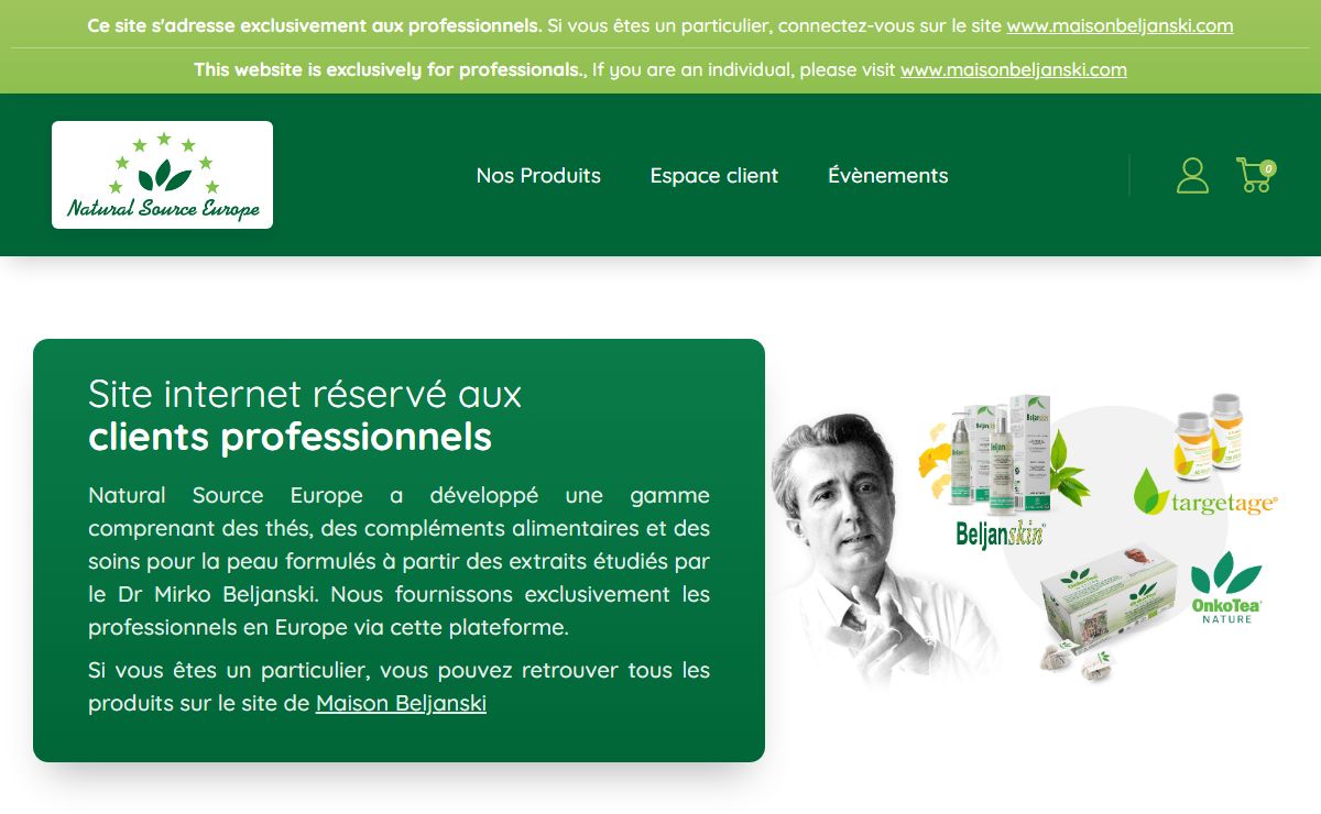 Espace professionnels - Natural Source Europe