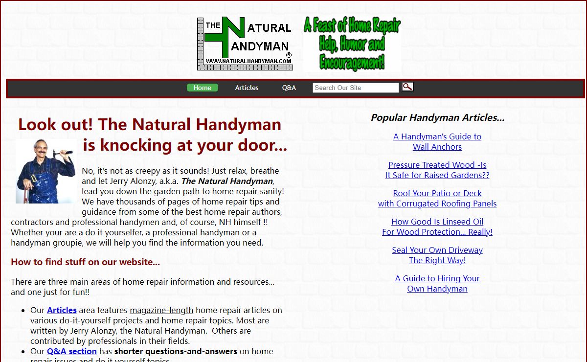 Home Repair and Do It Yourself Tips and Advice - the Natural Handyman