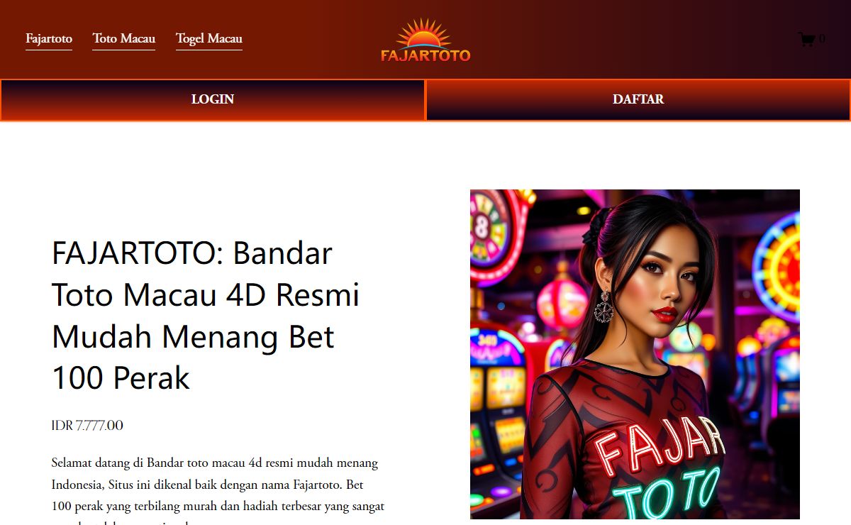 FAJARTOTO: Bandar Toto Macau 4D Resmi Mudah Menang Bet 100 Perak