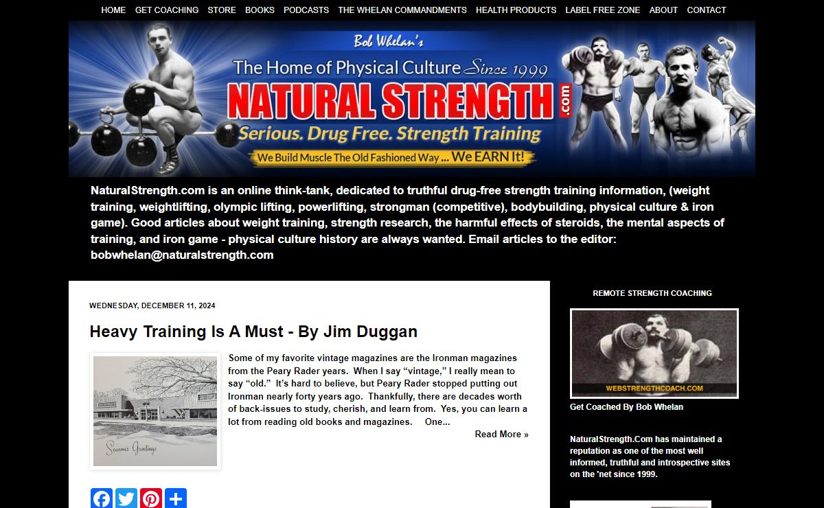 NATURALSTRENGTH.com - Old School Weight Training Strength Strongman Power Vintage Bodybuilding: Home