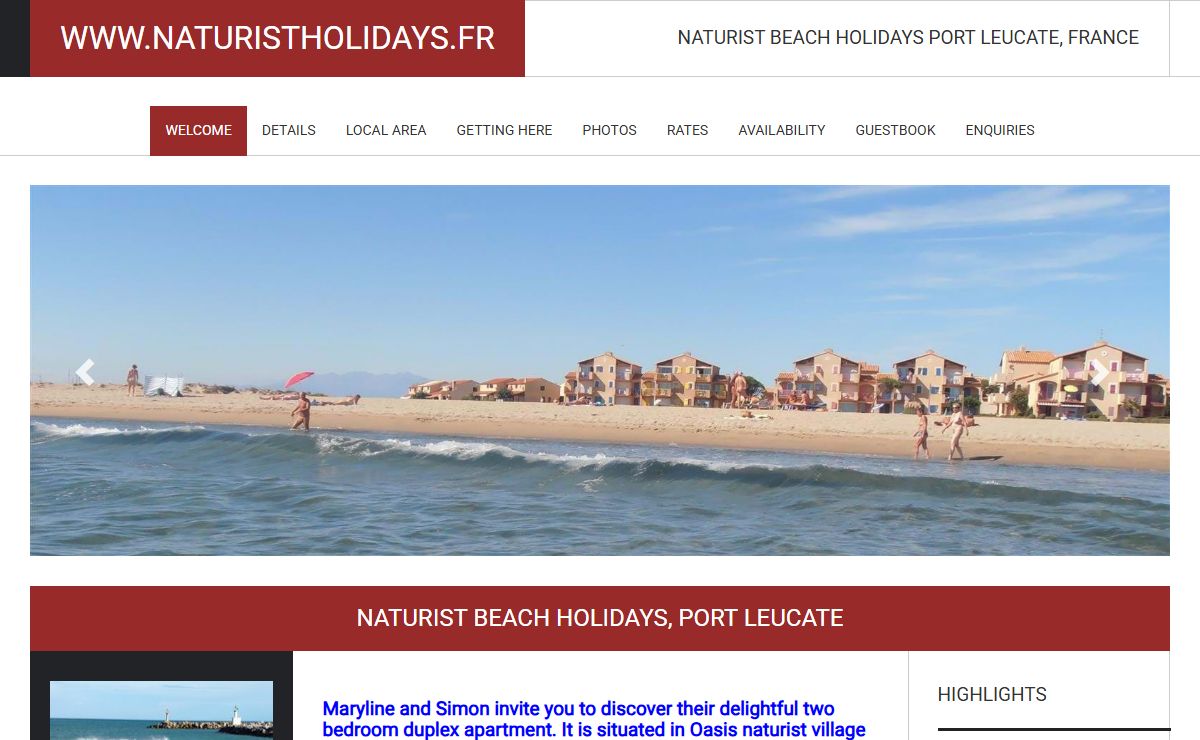 Naturist Beach Holidays Port Leucate, France - www.naturistholidays.fr