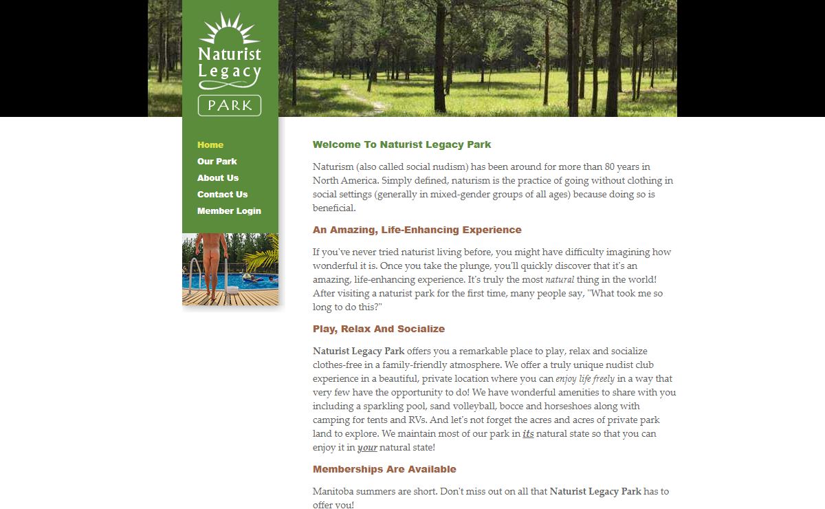 Home | Naturist Legacy Park ... for Manitoba naturism